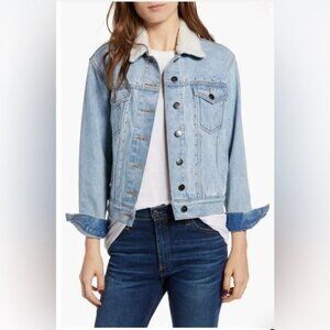 Rebecca Minkoff Stud Detail Clark Denim Jean Jacket light BlueWash Small